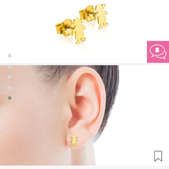 Tous sweet dolls motif girl gold earrings - Picture 6 of 6